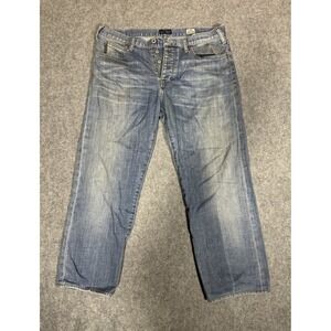Armani Jeans J21 Regular Fit Jeans 34x34 Blue Denim Button Fly